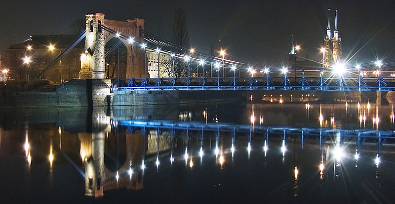 Most Grunwaldzki nocą